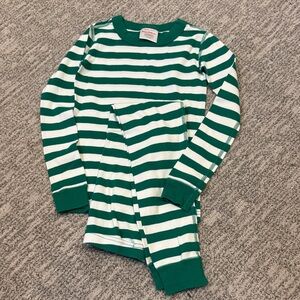 Hanna Andersson Green and White Striped set